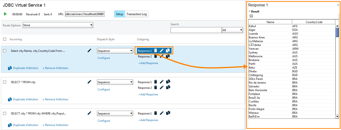 Service virtualization and API testing: Properties of outgoing messages (responses)