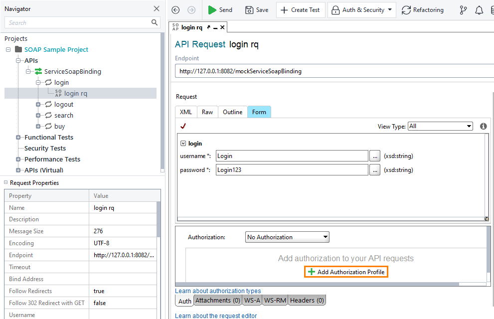 Adding authorization profile
