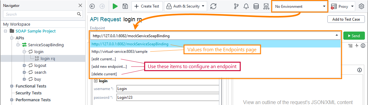 Testing SOAP APIs in ReadyAPI: Set endpoins without environments Testing SOAP APIs in ReadyAPI: Set endpoins without environments