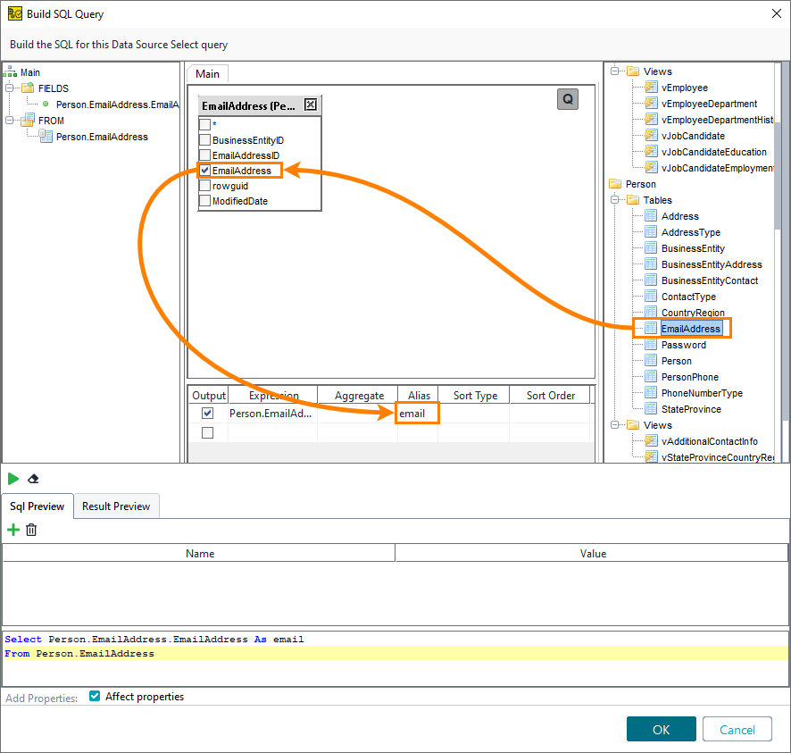 ReadyAPI: Finding the data in the SQL Query wizard