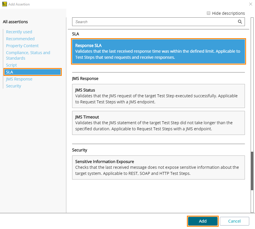 Validating results of functional web service tests: The Add Assertion dialog Validating results of functional web service tests: The Add Assertion dialog