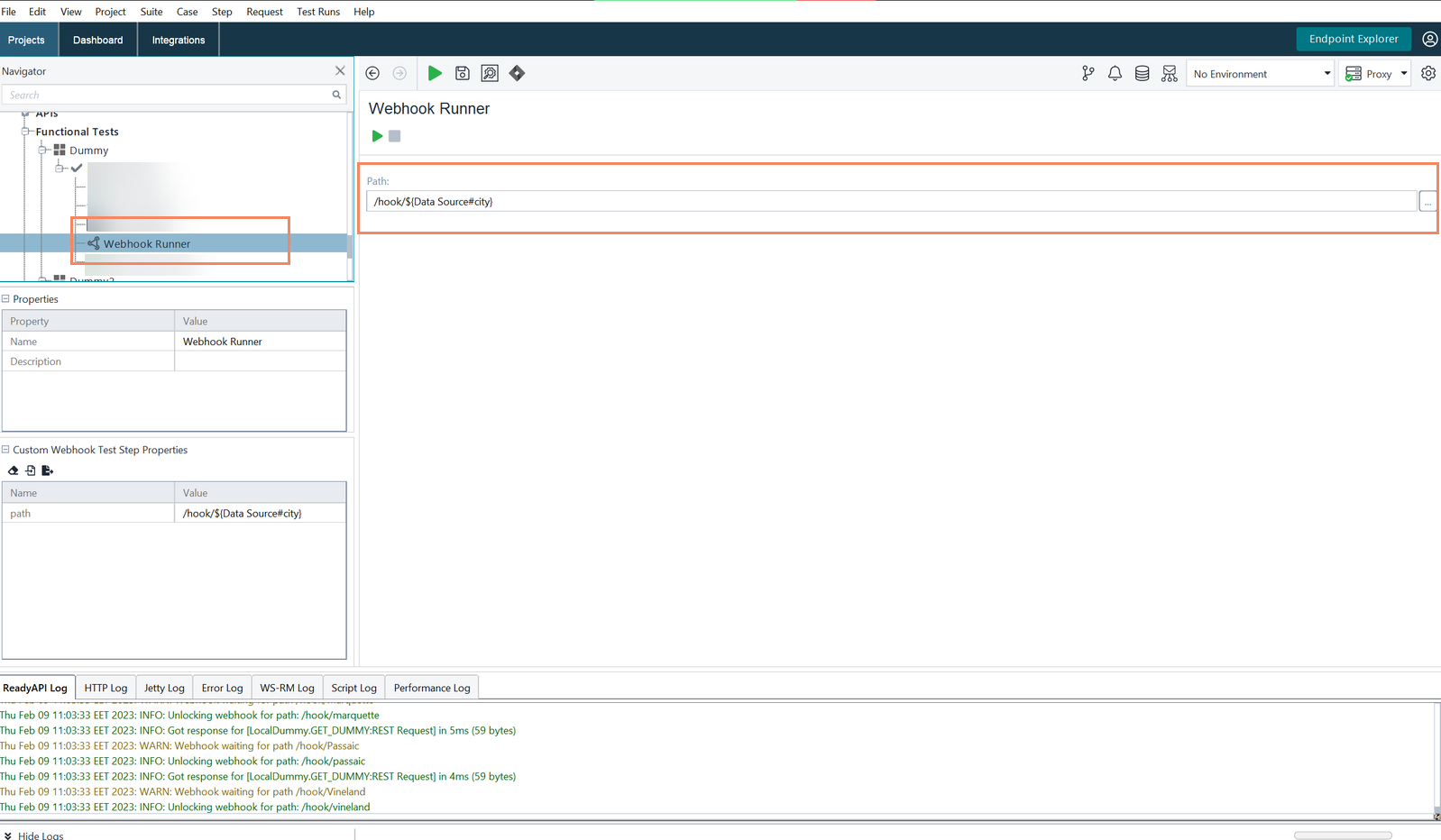 Edit Webhook Runner Test Step Edit Webhook Runner Test Step