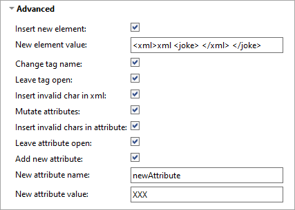 ReadyAPI: Malformed XML scan advanced options