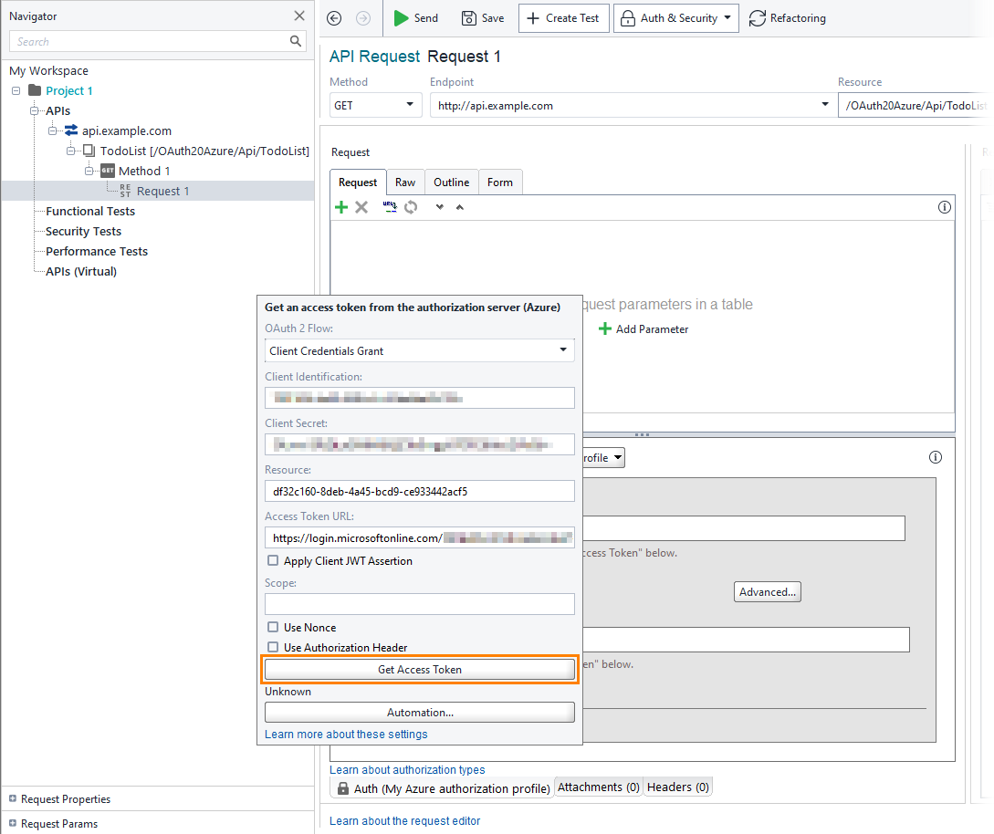 Azure OAuth 2.0 authentication tutorial: Getting Access Token