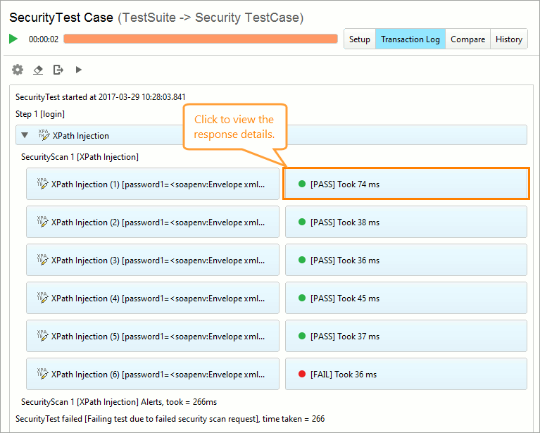 ReadyAPI: Assertions in the transaction log