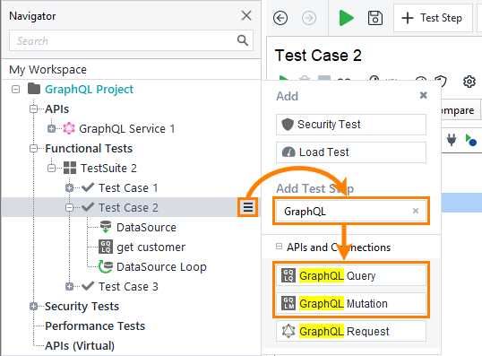 SOAP testing in ReadyAPI: Adding SOAP Request test step by using the flyout menu