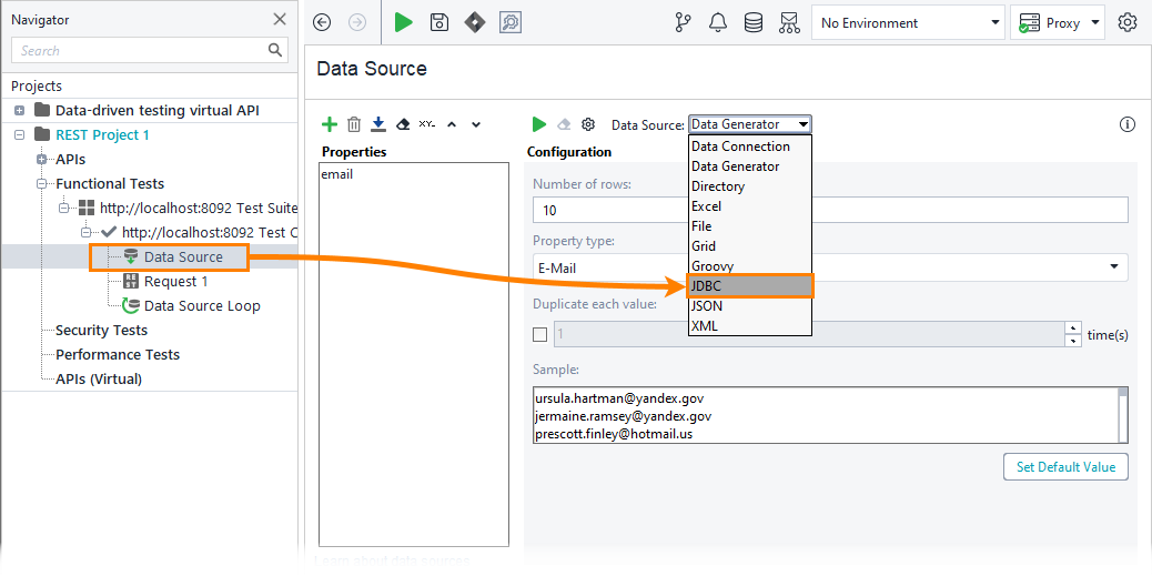 ReadyAPI: The data source test step