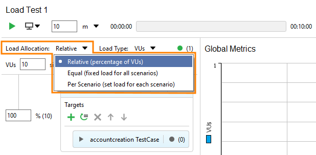 Load Allocation setting Load Allocation setting