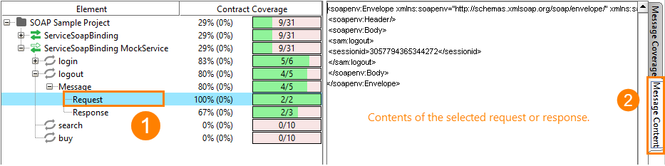 Coverage testing of virtual services: Viewing request and response contents