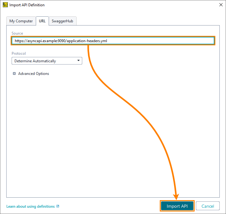 Kafka testing in ReadyAPI: Importing definition