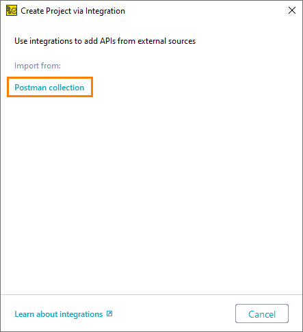 ReadyAPI: Importing a Postman collection