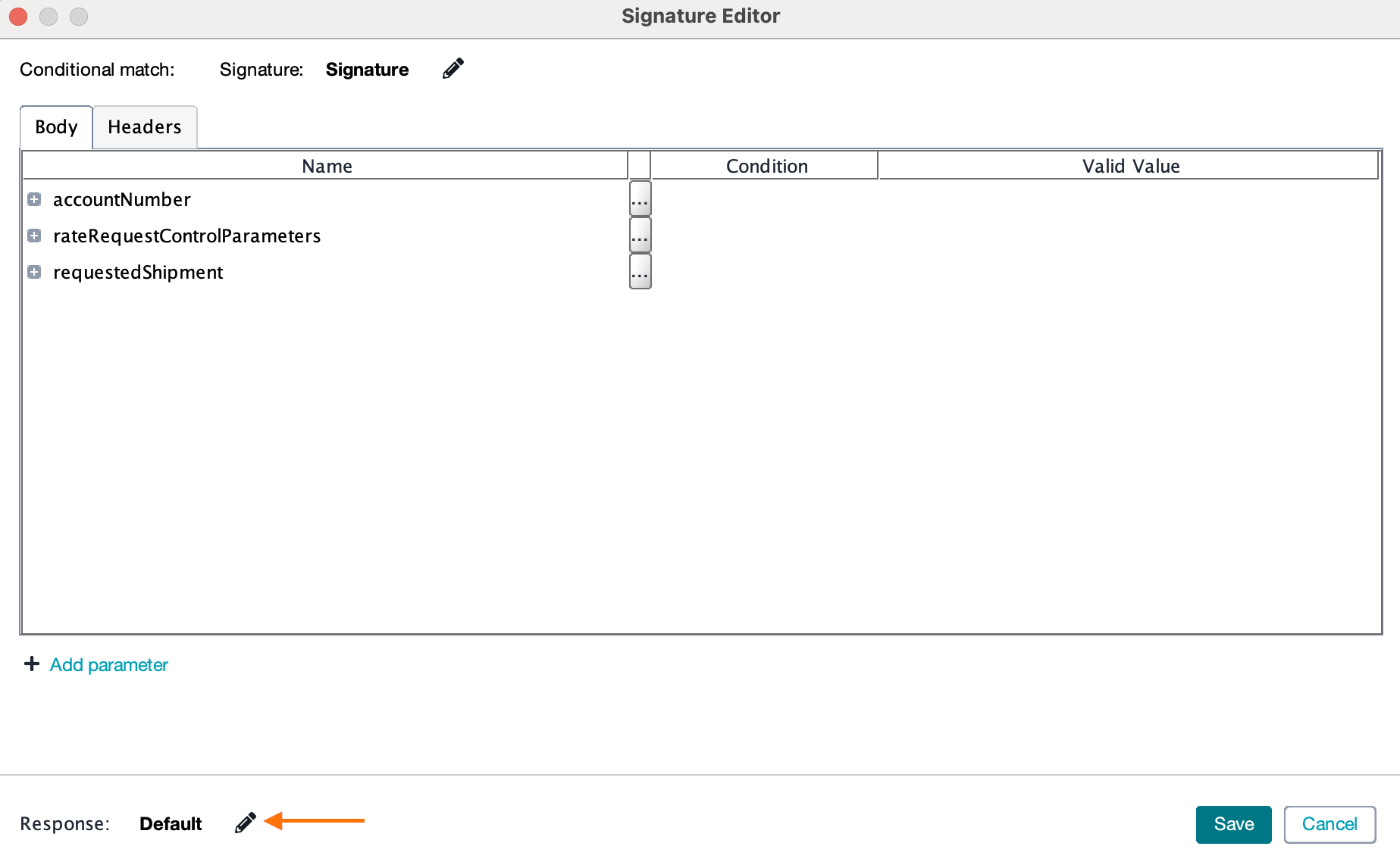 Setting a Default Response for Signatures