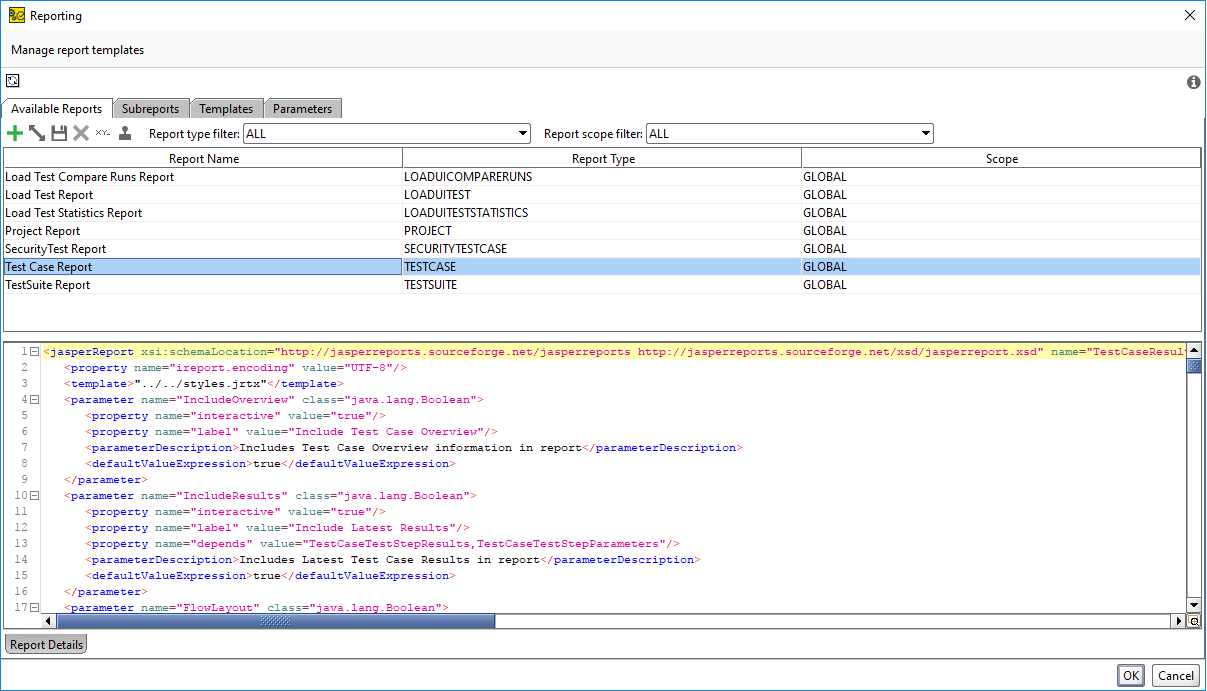 Available Reports tab Available Reports tab