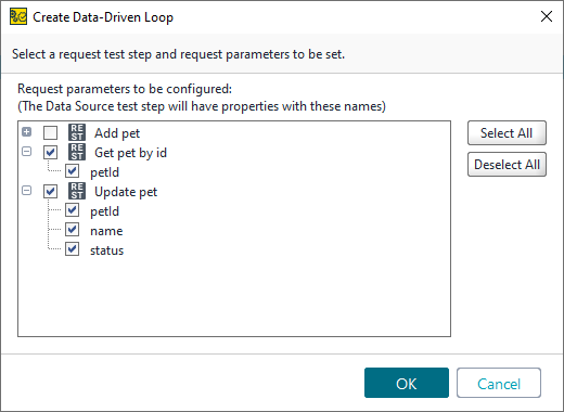ReadyAPI: Data-Driven Loop dialog