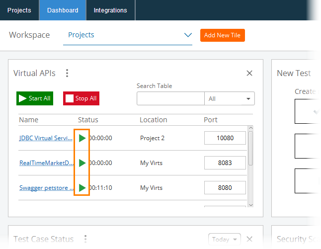 Service virtualization and API testing: Running virtual service from the Dashbaord