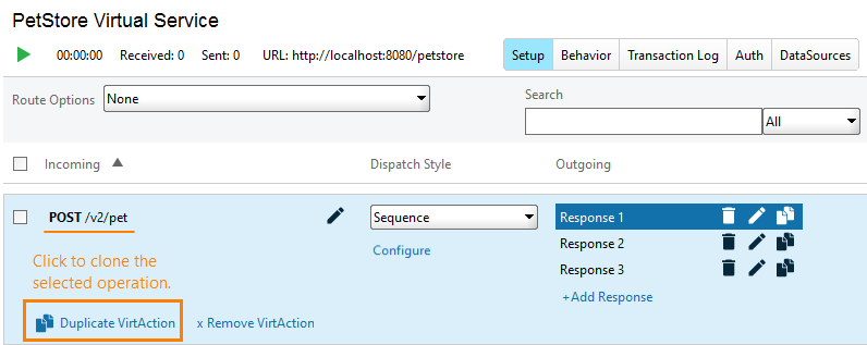 Service virtualization and API testing: The Duplicate VirtAction command