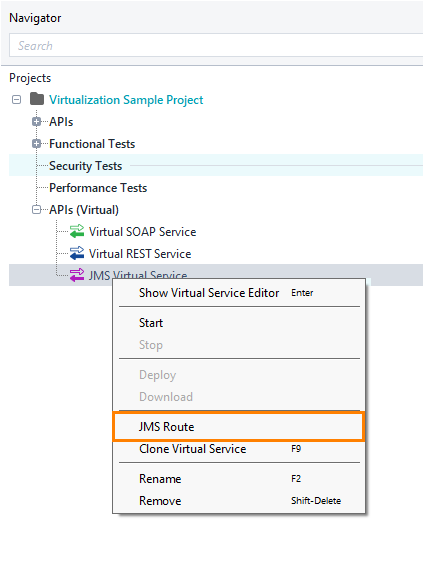 Service virtualization and API testing: Create JMS virtual operation