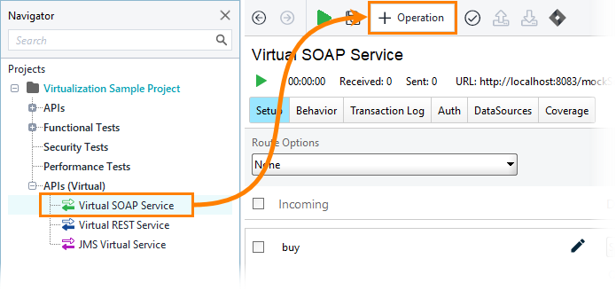 Service virtualization and API testing: Create SOAP virtual operation