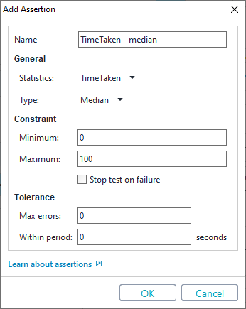 API load testing with ReadyAPI: Add Assertion Dialog