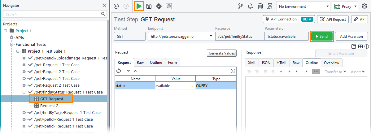 Functional testing of web services with ReadyAPI: Run a request Functional testing of web services with ReadyAPI: Run a request
