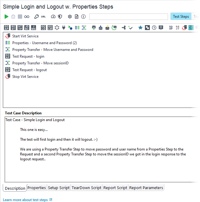 Login and logout test case