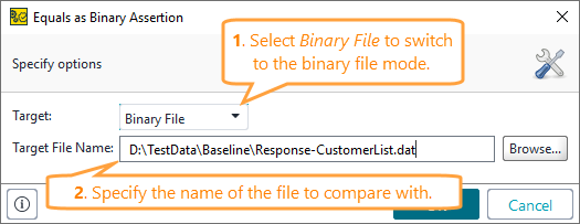 ReadyAPI: Configuring the Equals Binary assertion for matching with the binary file ReadyAPI: Configuring the Equals Binary assertion for matching with the binary file