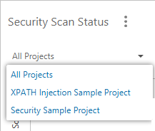 ReadyAPI Dashboard: Select a project