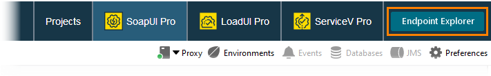 Endpoint Explorer in the top navigation menu Endpoint Explorer in the top navigation menu