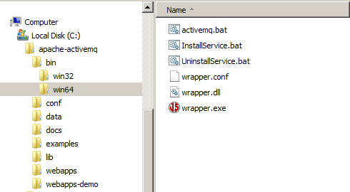 The bin directory in Windows