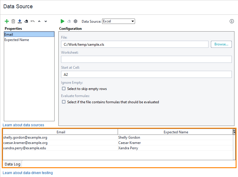 ReadyAPI: Run results in the Data Log ReadyAPI: Run results in the Data Log