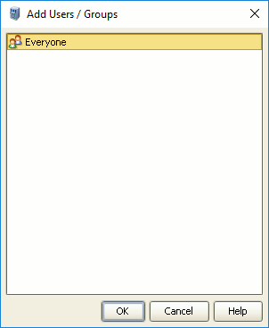 Console: Add Users/Groups dialog