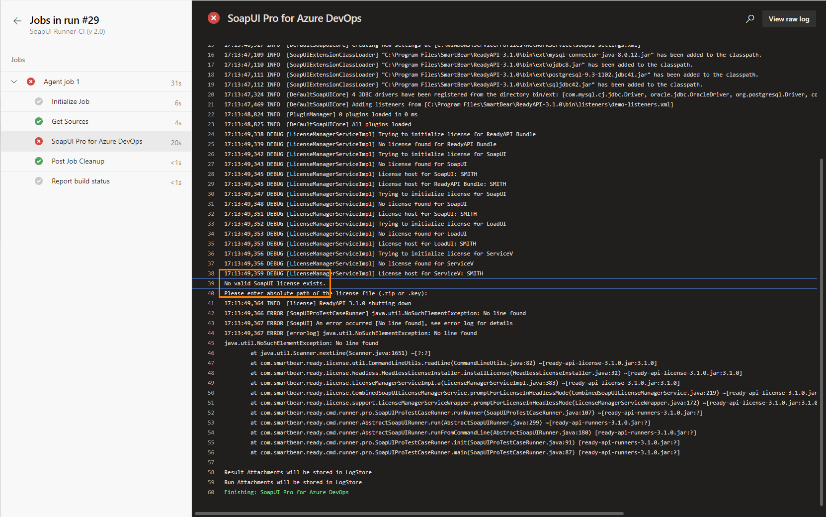 Azure integration: License not found issue