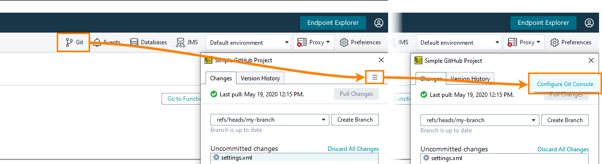 Setup Git console Setup Git console