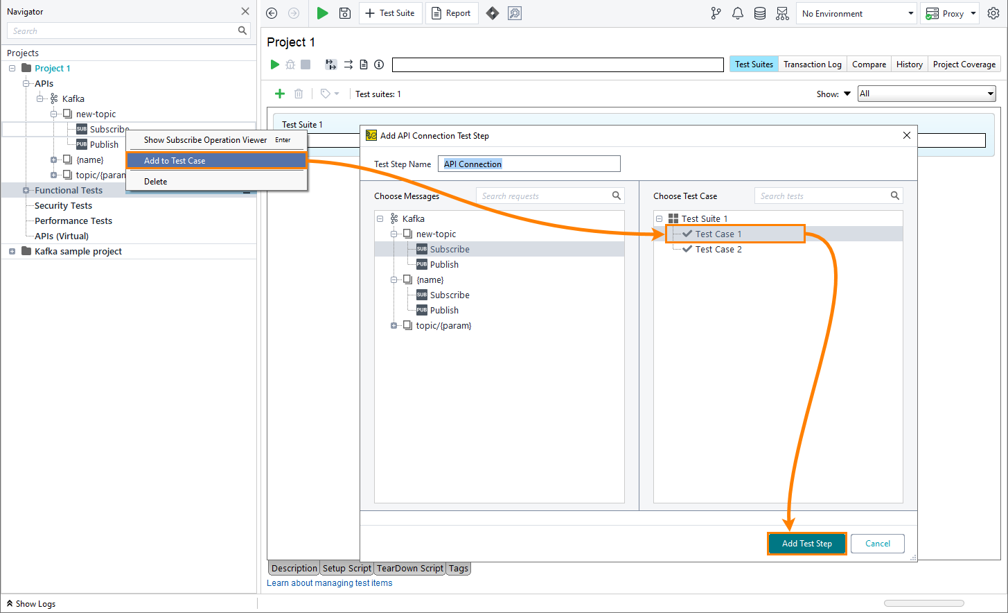 Simulating Kafka consumer: Add Publish operation to test step
