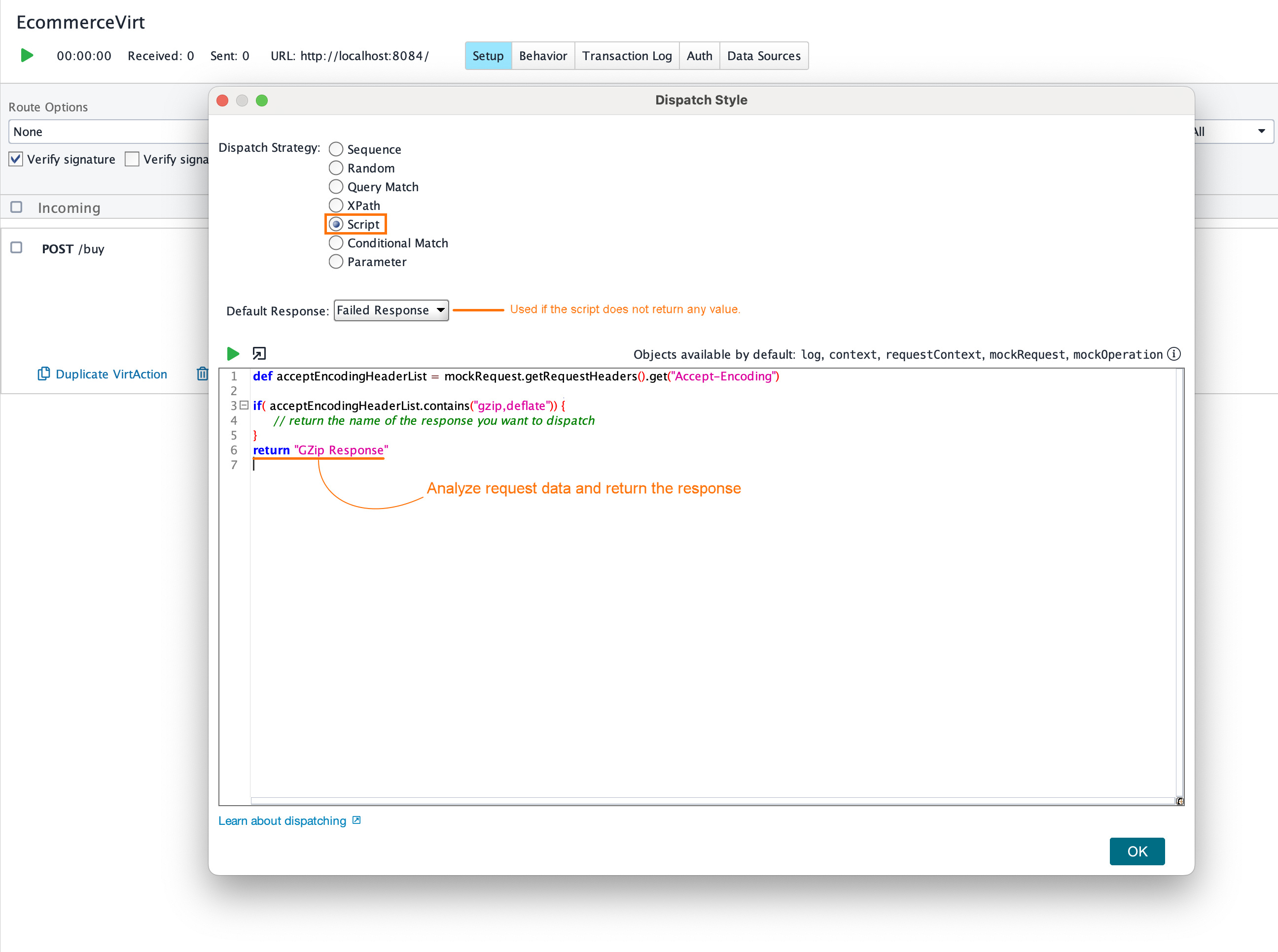 Service virtualization and API testing: Properties of the Script dispatch strategy Service virtualization and API testing: Properties of the Script dispatch strategy