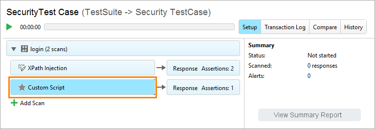 ReadyAPI: Selecting a security scan