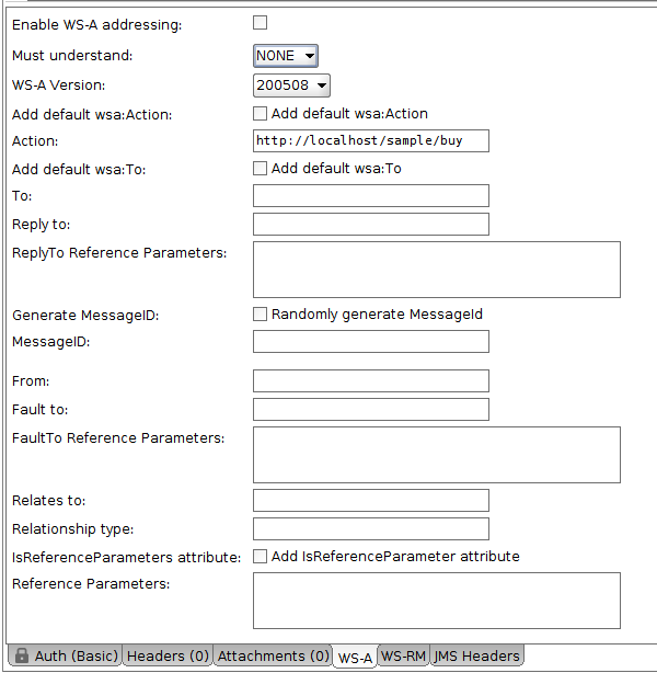 SOAP API testing: The WS-Addressing panel SOAP API testing: The WS-Addressing panel