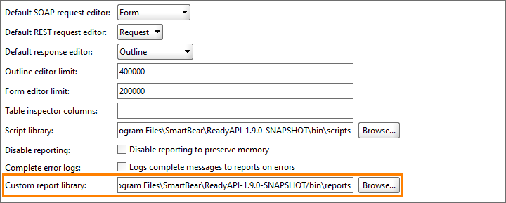 ReadyAPI: The ReadyAPI tab in the Preferences ReadyAPI: The ReadyAPI tab in the Preferences