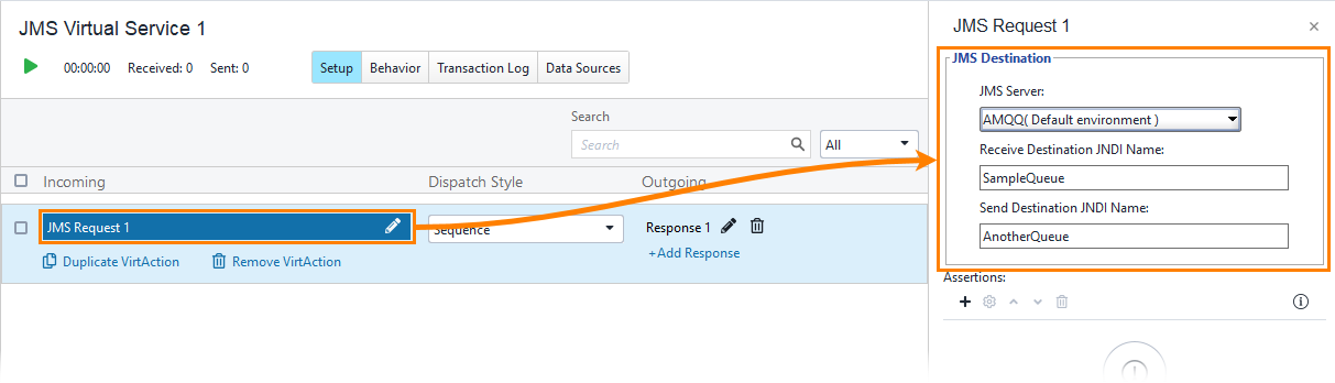 JMS service virtualization and API testing: Properties of incoming JMS messages (requests)