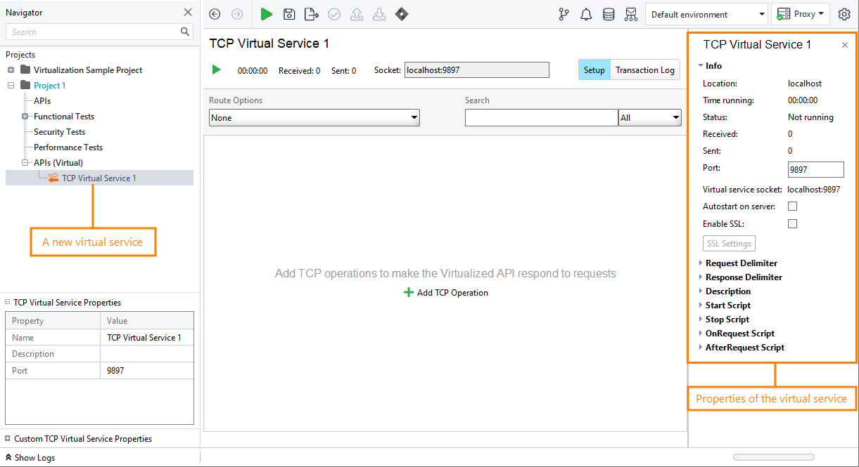 A new virtual service and its properties A new virtual service and its properties