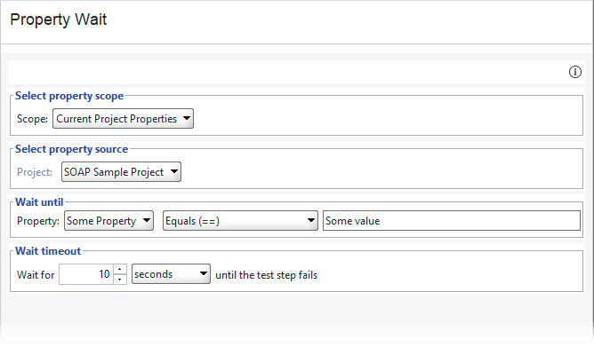 Property Wait test step editor
