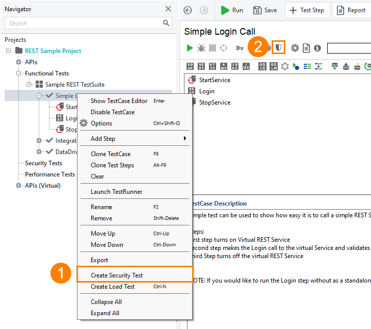 ReadyAPI: The security test context menu