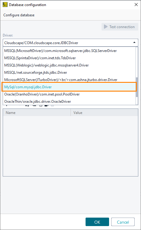 ReadyAPI: Selecting the MySQL driver ReadyAPI: Selecting the MySQL driver