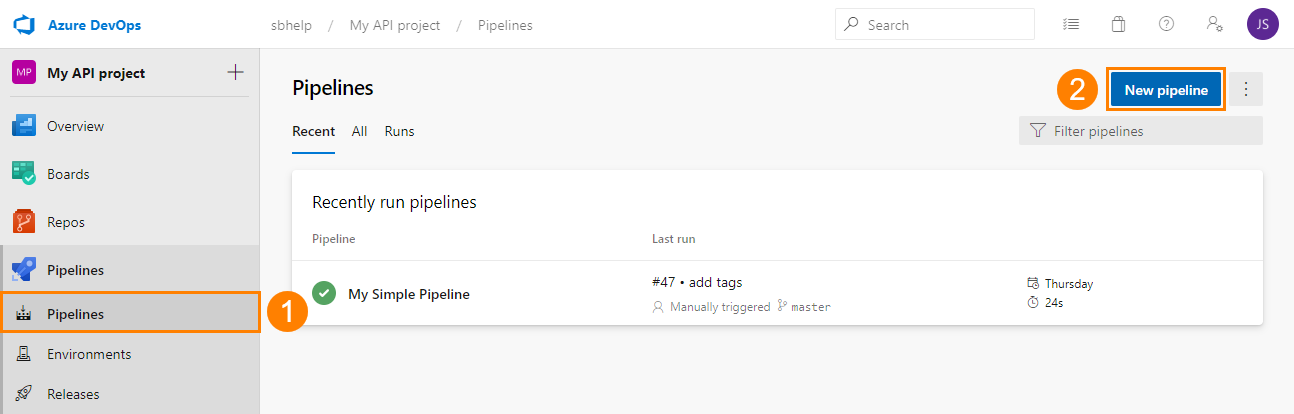 Create a new pipeline Create a new pipeline