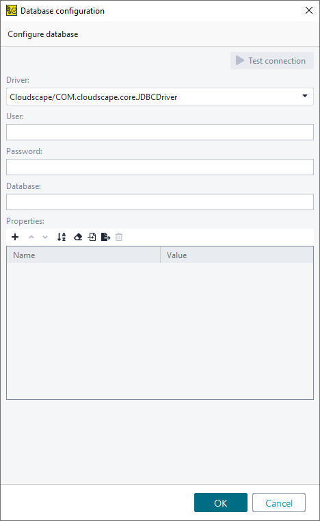 ReadyAPI: The Database configuration dialog