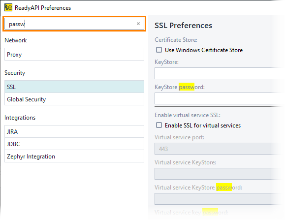 Search in Preferences