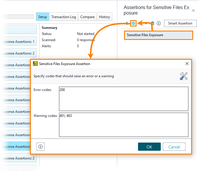 Sensitive Files Exposure Assertion: Configure the assertion Sensitive Files Exposure Assertion: Configure the assertion