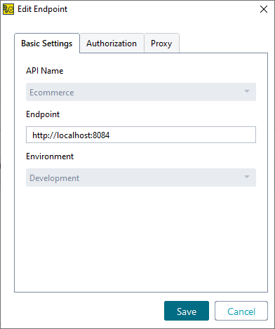 Environments in ReadyAPI: The endpoint options in the Endpoints & Environments editor Environments in ReadyAPI: The endpoint options in the Endpoints & Environments editor