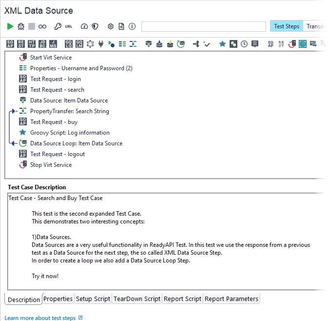 XML DataSource test case