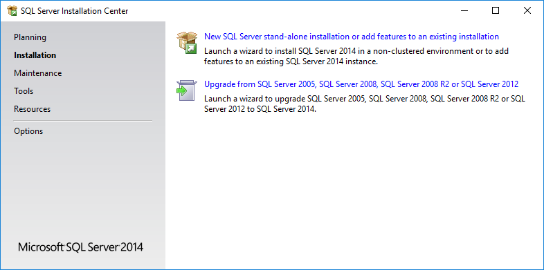 MS SQL Express: Starting the installation